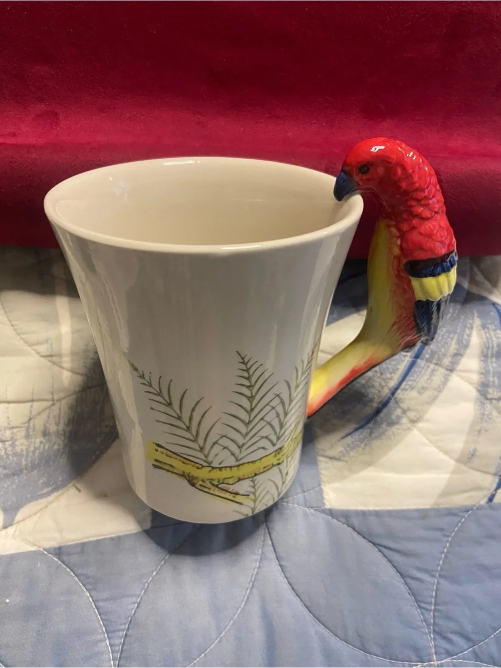 PIER 1 IMPORTS Ceramic PARROT HANDLE Coffee Mug